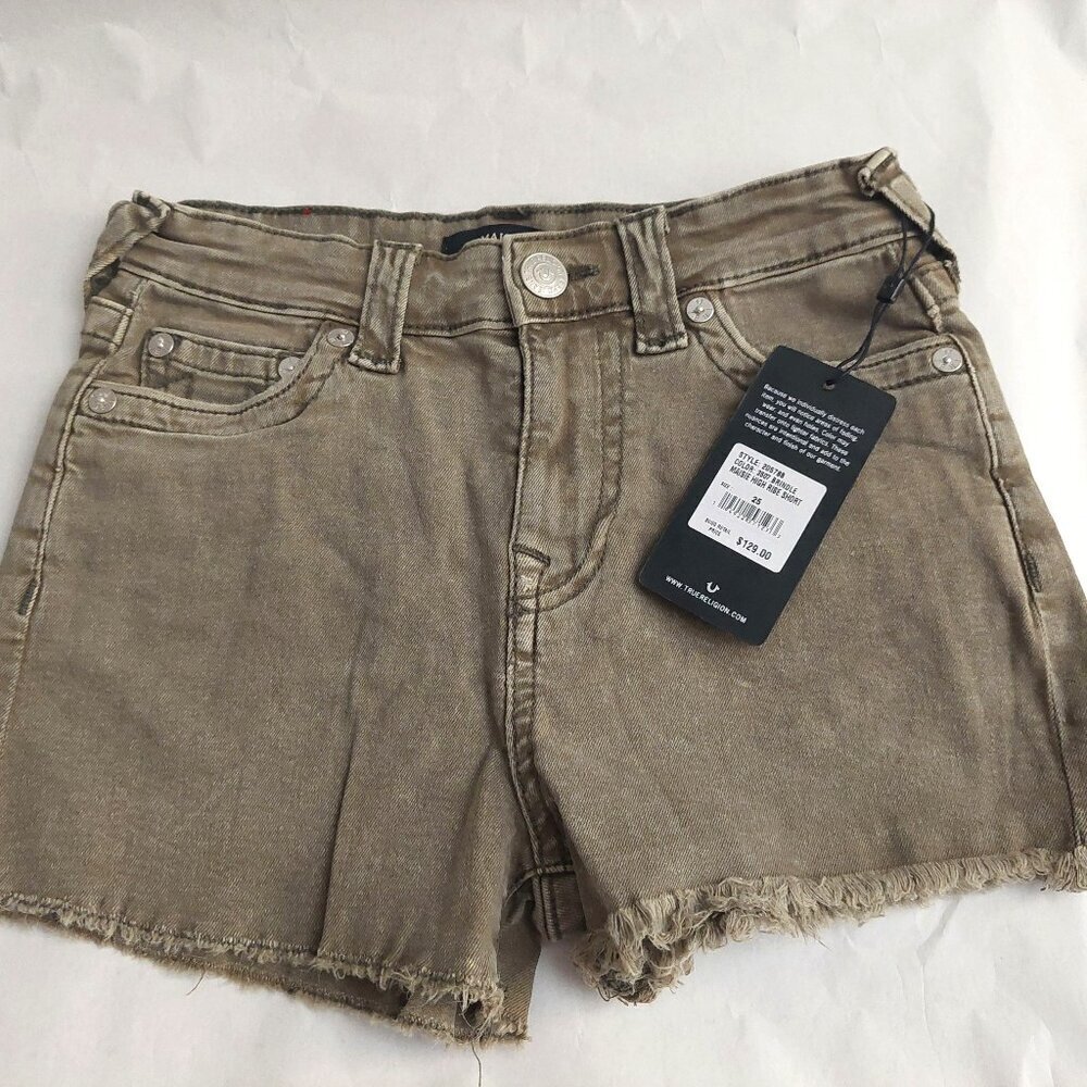 True Religion Brand Jeans Maisie High Rise Shorts Brindle NWT $129